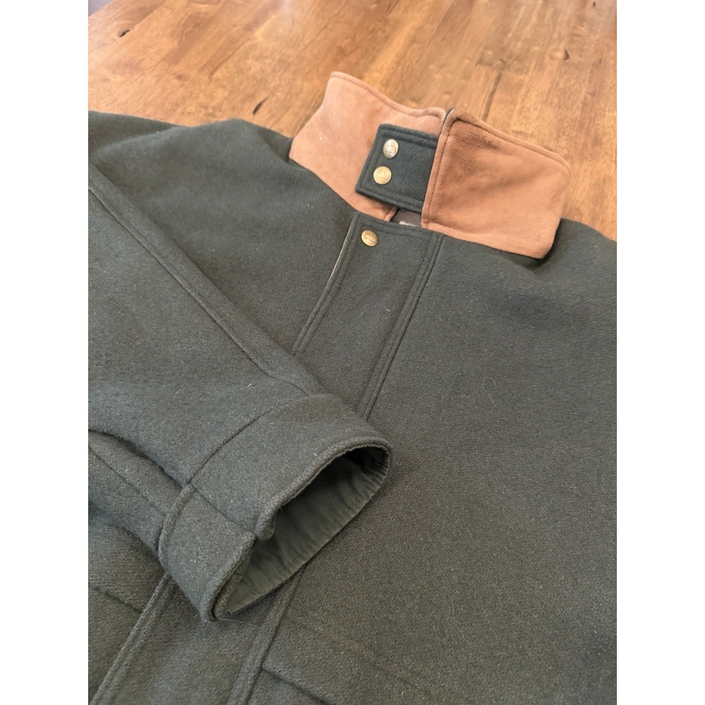 Vintage Woolrich Men's XL Green Wool Field Coat Thinsulate Jacket Plaid Line USA
